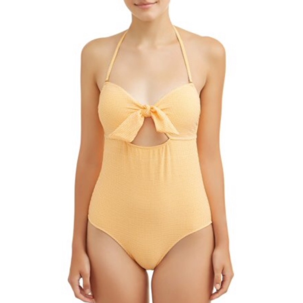 💜No Boundaries Juniors’ PiqueBunnytie 1PcSwimsuit - Picture 1 of 8